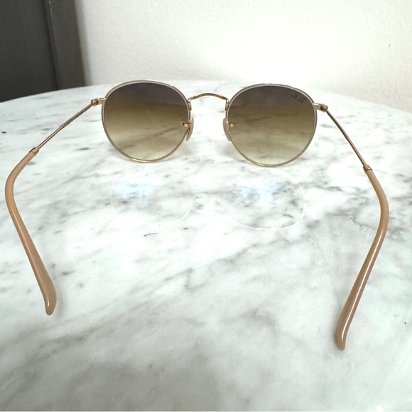 Ray-Ban Gold Metal Round Sunglasses RB3447 112/51 Brown Gradient lenses 50mm - Picture 15 of 15
